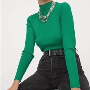 H&M Ribbed Mock Turtleneck Top